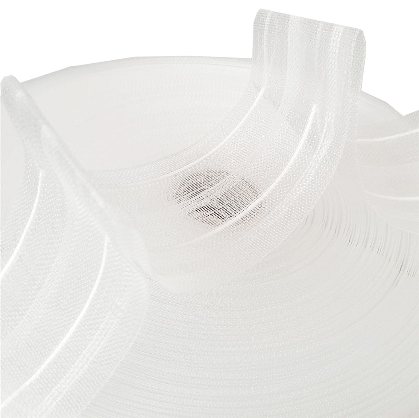 Bestlivings Faltenband mit 1er Falte Transparent 50mm (Länge: 5m - 50m), 1:1,5 Gardinenband zum Aufnähen für Stoffe, Gardinen und Vorhänge, Kräuselband