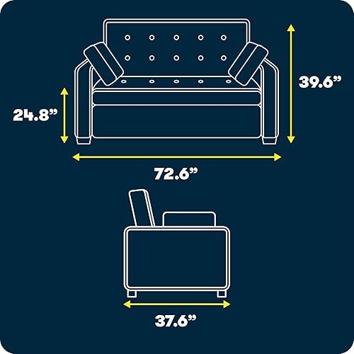 Miniatura 8 de Serta Ainsley - Sofá cama convertible de 72.6 pulgadas, tamaño Queen, Dreamcoil Comfort, tela tejida suave, color gris claro