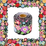 FYSUIMU 65.6 Ft Back to School Floral Bulletin Board Border Colorful Cartoon Flower Die Cut Trim Wildflower Border Sticker Roll for Home Classroom Spring Party Wall Decoration