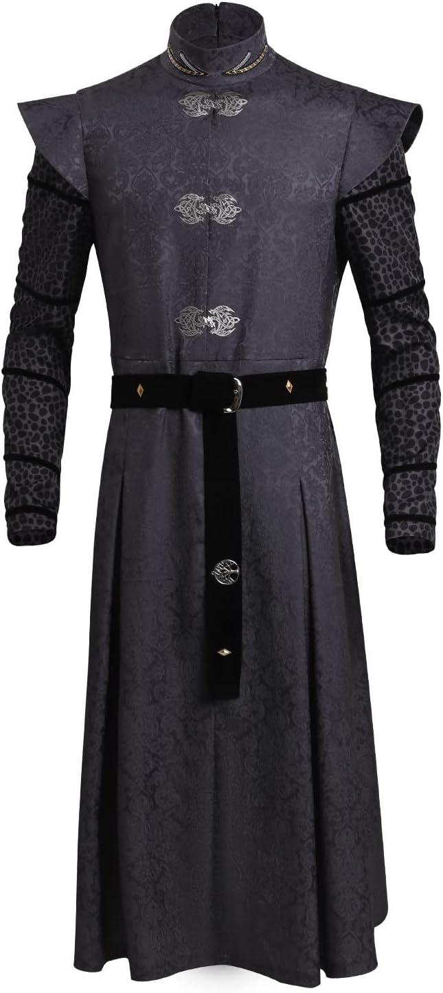 Kucos Mens Daemon Costume Cape Robe Cosplay Trench Coat Jacket Prince Commander Windbreaker Halloween