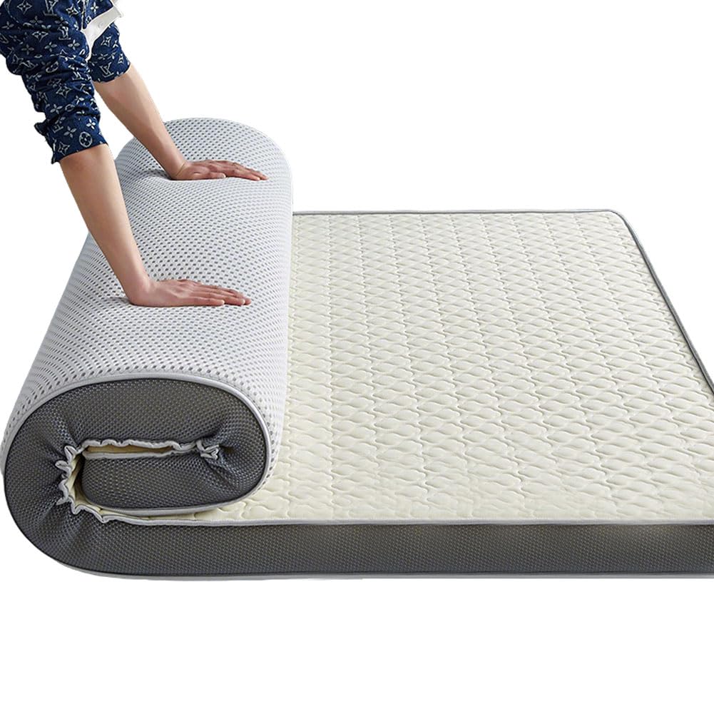 Ghygetrich Latex Mattress Topper, Memory Foam Mattress Single Mattress Double Mattresses Single Mattress Topper White1 150x200cm