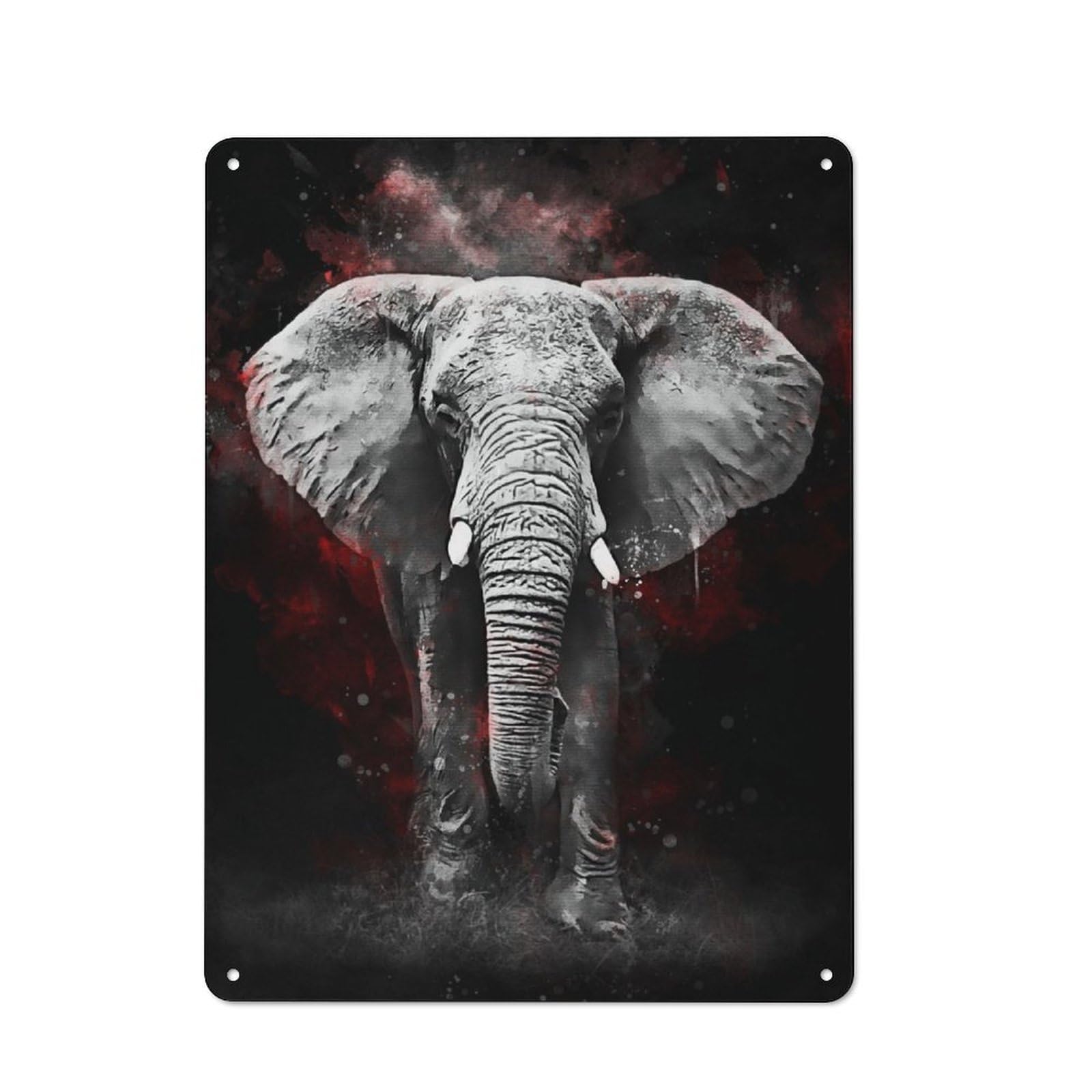 Junmoney Elephant Tin Wall Plaque 40X30cm With For Bar Or Restaurant, Housewarming Wall Decor For People Furnishing Bar And Restaurant