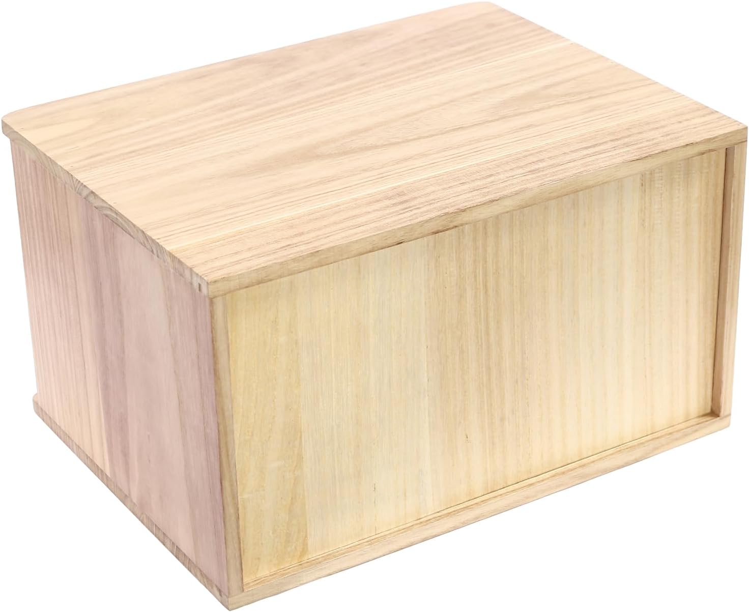 2 Drawers Wooden Desktop Storage Box with Lockable Drawers, Wooden Storage Cabinet Organizer Tabletop Storage Organization Box for Office,Home (Wood Color+White)