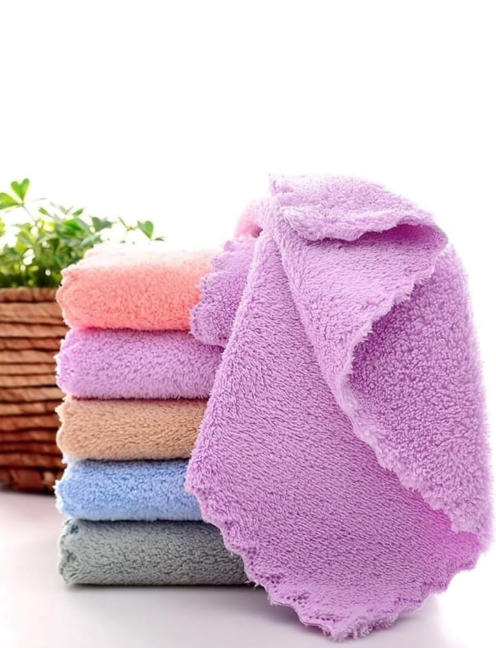 T Trendy MART Microfiber Face Towels, 25x25 cm, Soft and Super Absorbent, Set of 4, Multicolour-image-23