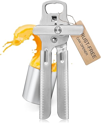 Abrelatas manual Sopito - Abrelatas de mano y abrebotellas para facilitar su uso, mango cómodo, hoja afilada y borde de corte suave