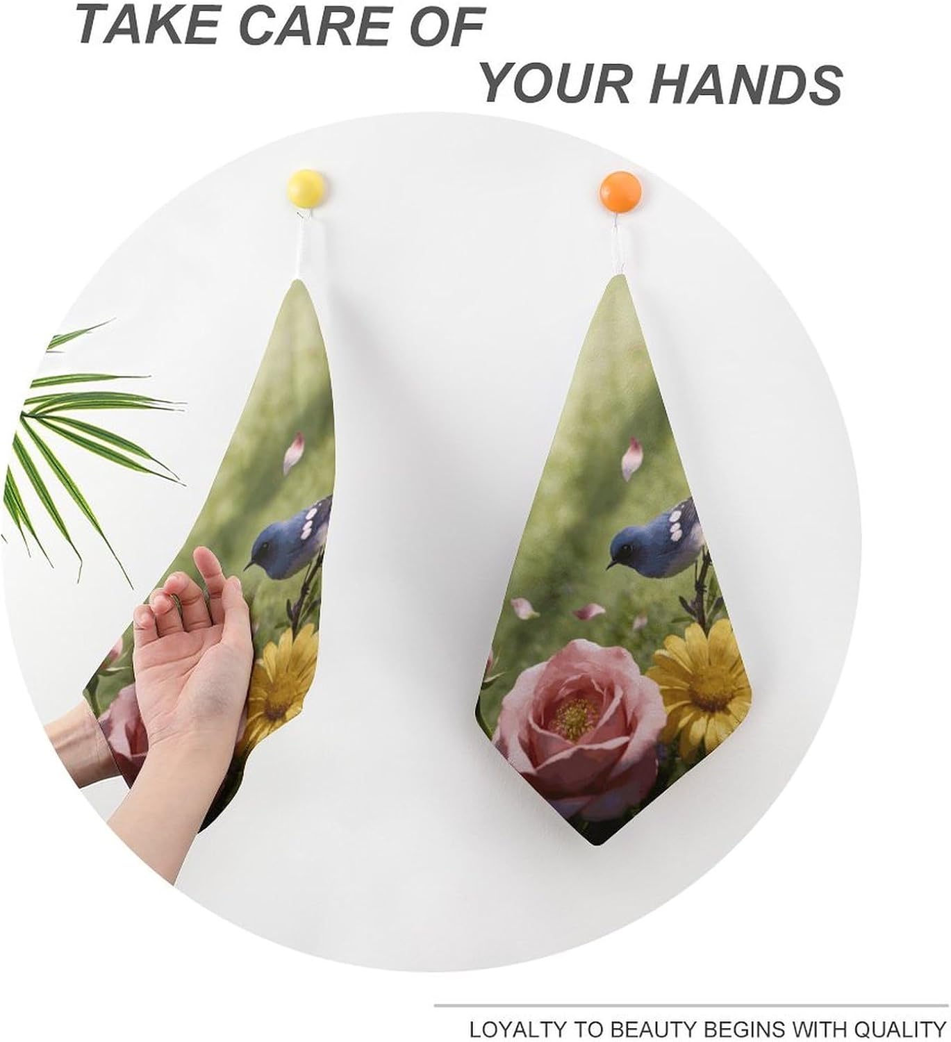 Small Towels with Hanging Loop Microfiber Hand Towels Washcloth | Soft Wash Cloth LAN Yu Qi Xiang Face Cloth Hand Dry Towels & Dish Cloths for Kitchen Bathroom11"