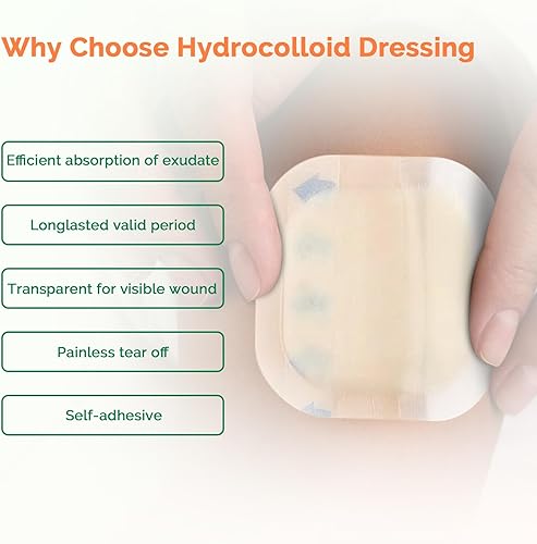 Miniatura 4 de Vendajes hidrocoloides de 2 x 2 pulgadas con borde fino, apósito hidrocoloide autoadhesivo impermeable, apósito hidrocoloide altamente absorbente