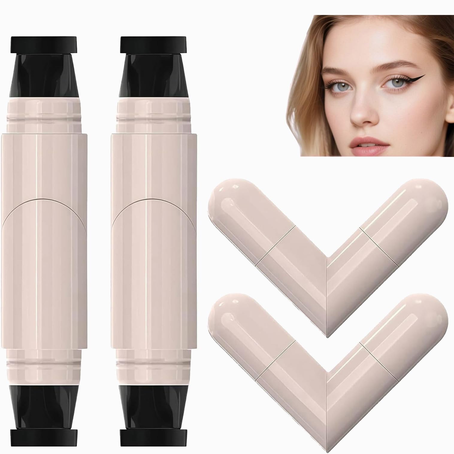 2Pcs Eyeliner Stamp, Eyeliner Pen Set with Waterproof Smudge Proof Formula, Professional Eye Liner, Easy Storage and Portability, Ideal for creating symmetrical eyeliner looks with minimal effort-image-31
