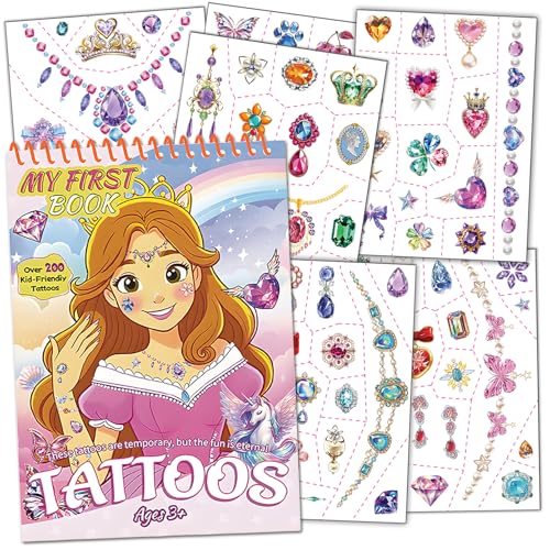 Casciybo100+ jewelry temporary tattoo, waterproof butterfly heart necklace tattoo stickers Book, Temporary Tattoos for Party Favors, Birthday Supplies Goodie Bags Stuffer