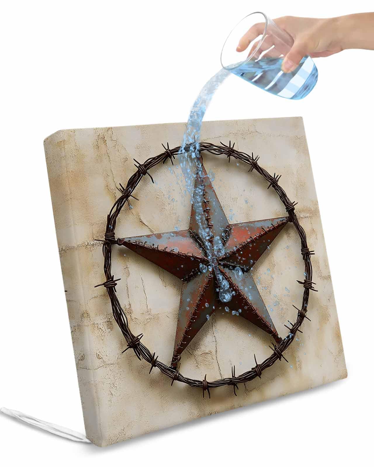 Hokiten Texas Star Vintage Outdoor Cushion Chair Cover Set of 2 - Waterproof Couch Seat Covers, Abstract Country Stars Modern Patio Furniture Protector Cushions Slipcovers for Sofa/RV, 22