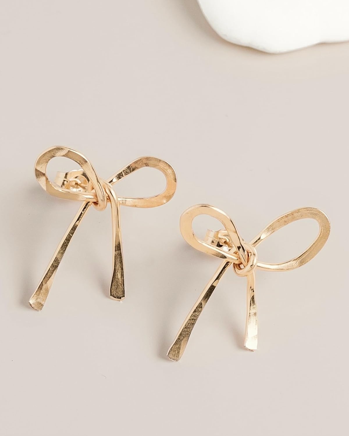 James Michelle Lil Bow Earrings for Women – 3-Year Color Guarantee – Waterproof, Non-Tarnish, Hypoallergenic, Gold PVD Coated – Great for Beach, Wedding, Gifts