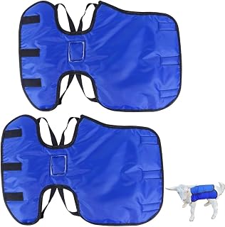XUANNIAO Lamb Coat for Winter, Goat Blanket Cold Weather, Waterproof Windproof Lamb Blanket to Keep Lambs Warm, Blue 2Pcs