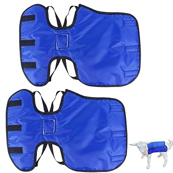 XUANNIAO Lamb Coat for Winter, Goat Blanket Cold Weather, Waterproof Windproof Lamb Blanket to Keep Lambs Warm, Blue 2Pcs