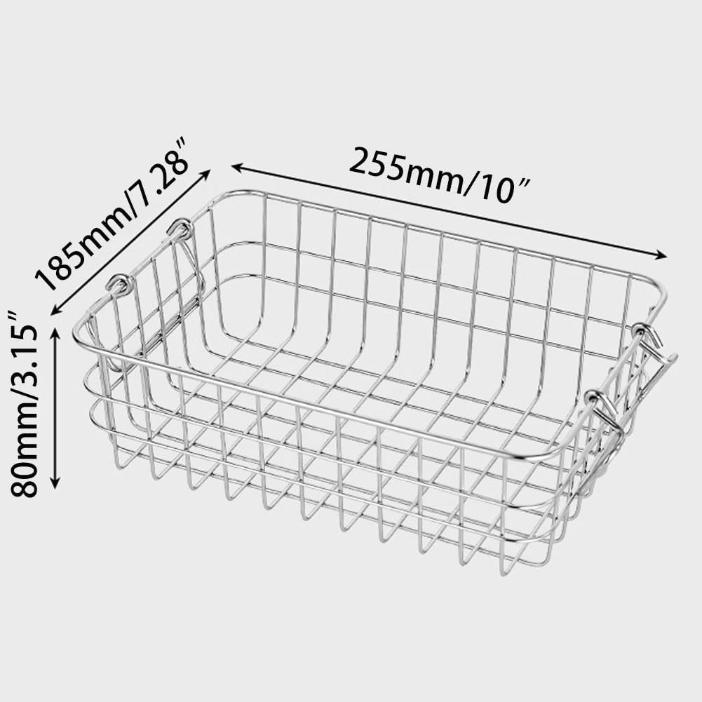 Baskets for organizing with Handles, 304 Stainless Steel Wire Baskets for Pantry Organization and Storage, Kitchen Organizer,10"(L) x 7.28"(W) x 3.15"(H) image 2