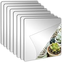 Vista 14 de JUNEBRUSHS Paquete de 4 Espejos Acrílicos Autoadhesivos, Azulejos de Espejo de 8 x 8 Pulgadas, Hojas de Espejo de Plástico Flexibles Adhesivas