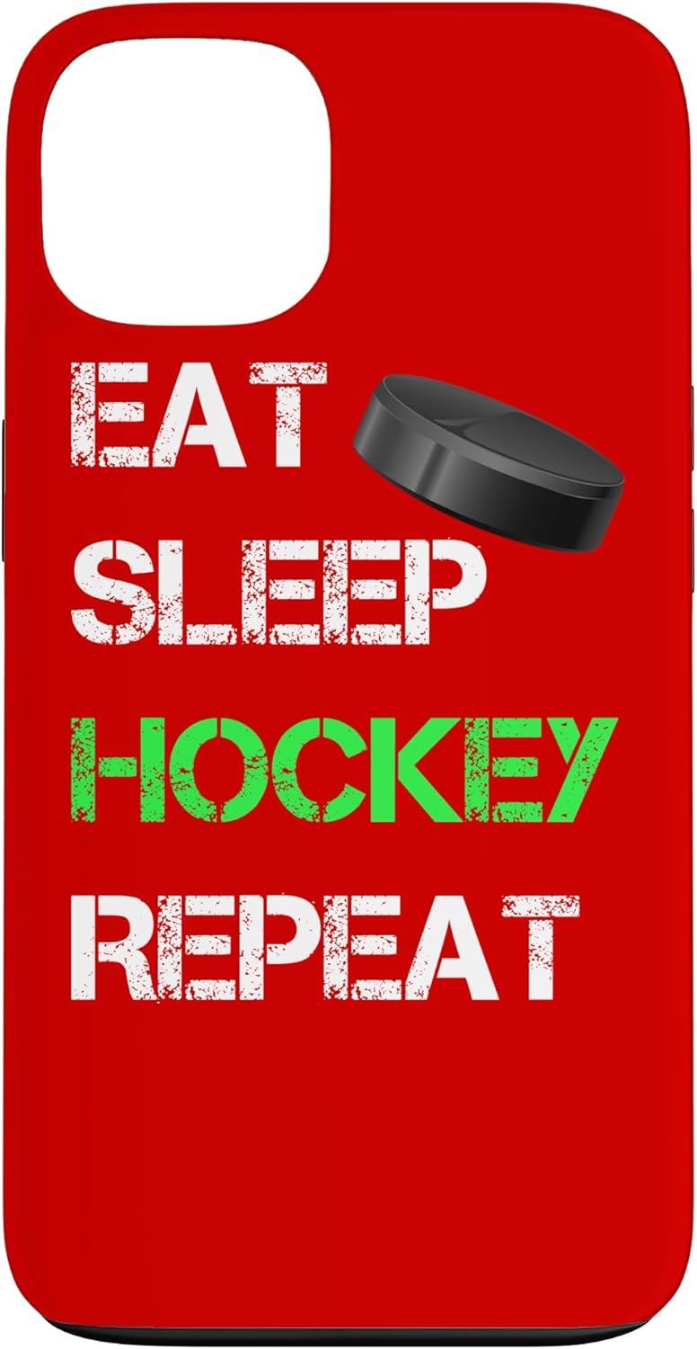iPhone 14 Pro Max Hockey Graphic For Players and Fans Eat Sleep Hockey Repeat Case