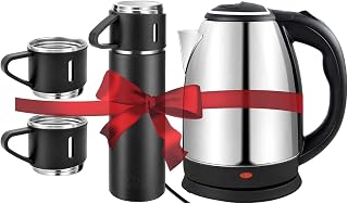ELECRANGE Stainless Steel Combo (3 in 1) Electric Kettle 1.8 ltr,Premium Thermo Vaccum Flask Set (Insulated,500ML) With co... Price In India