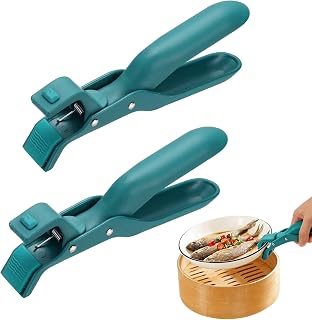 uxcell Hot Plate Grippers, Multi-Function Anti Scald Bowl Holder Clip Silicone Non-slip Hot Bowl Dish Plate Grippers Clips for Cooking with Bowls Pots Pans and Plates, Green, 2Pcs