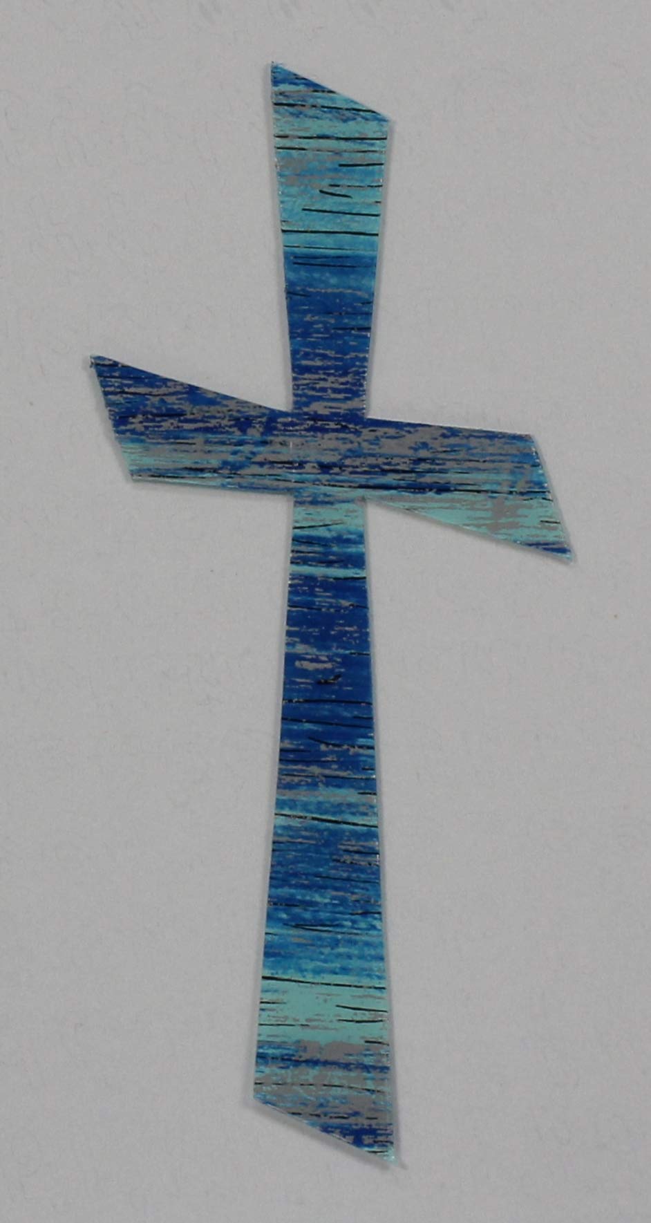 Wachsornament Kreuz Blau-silber, 11x5 Cm – Selbstklebendes Dekor Für Kerzen, Zum Basteln & Gestalten