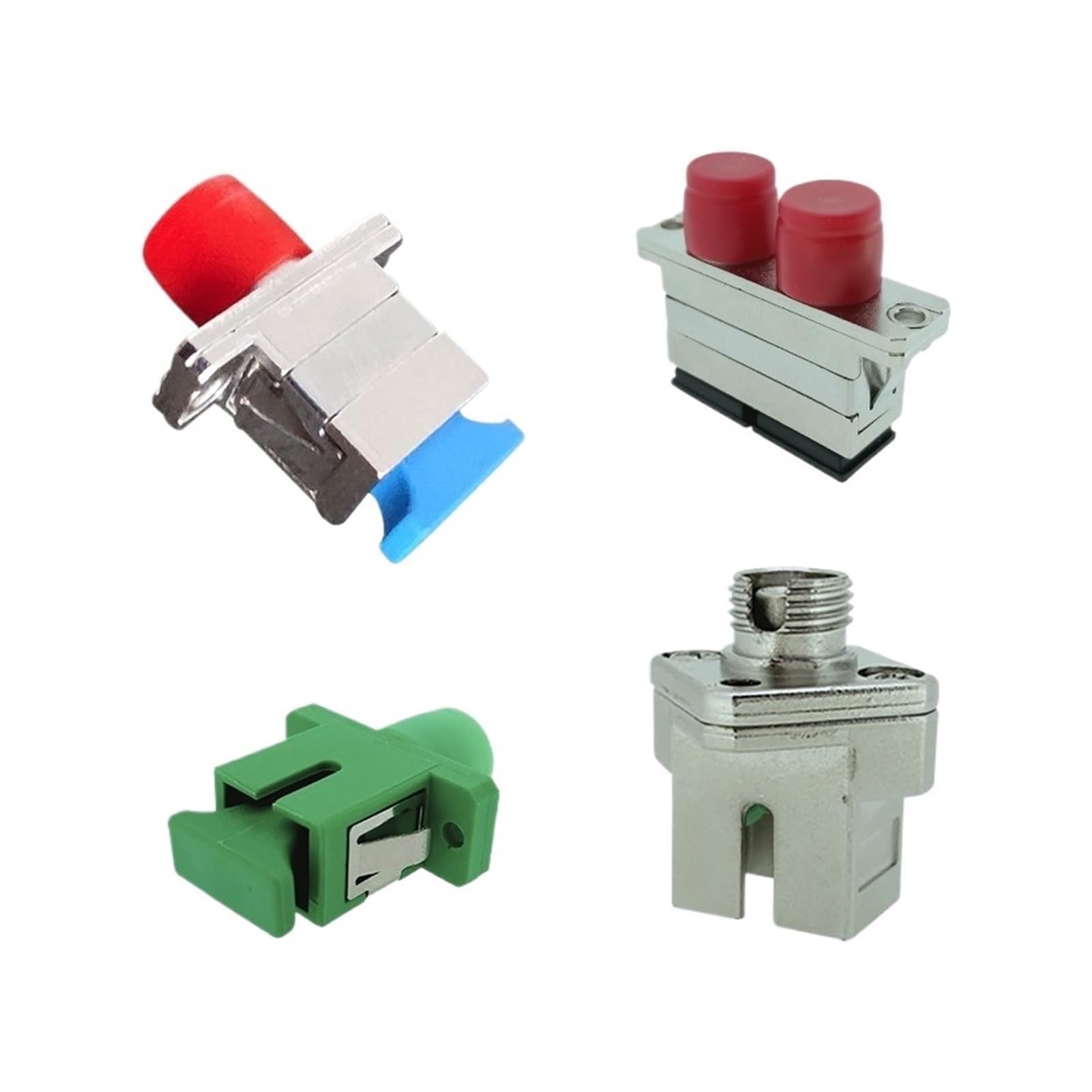 Adaptateur SC-FC 5 pièces Coupleur de Fibre Optique Duplex simplex 2 cœurs SM MM Connecteur FTTH monomode FC-SC(Red)