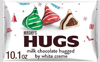 HERSHEY'S HUGS Milk Chocolate and White Creme, Christmas Candy Bag, 10.1 oz
