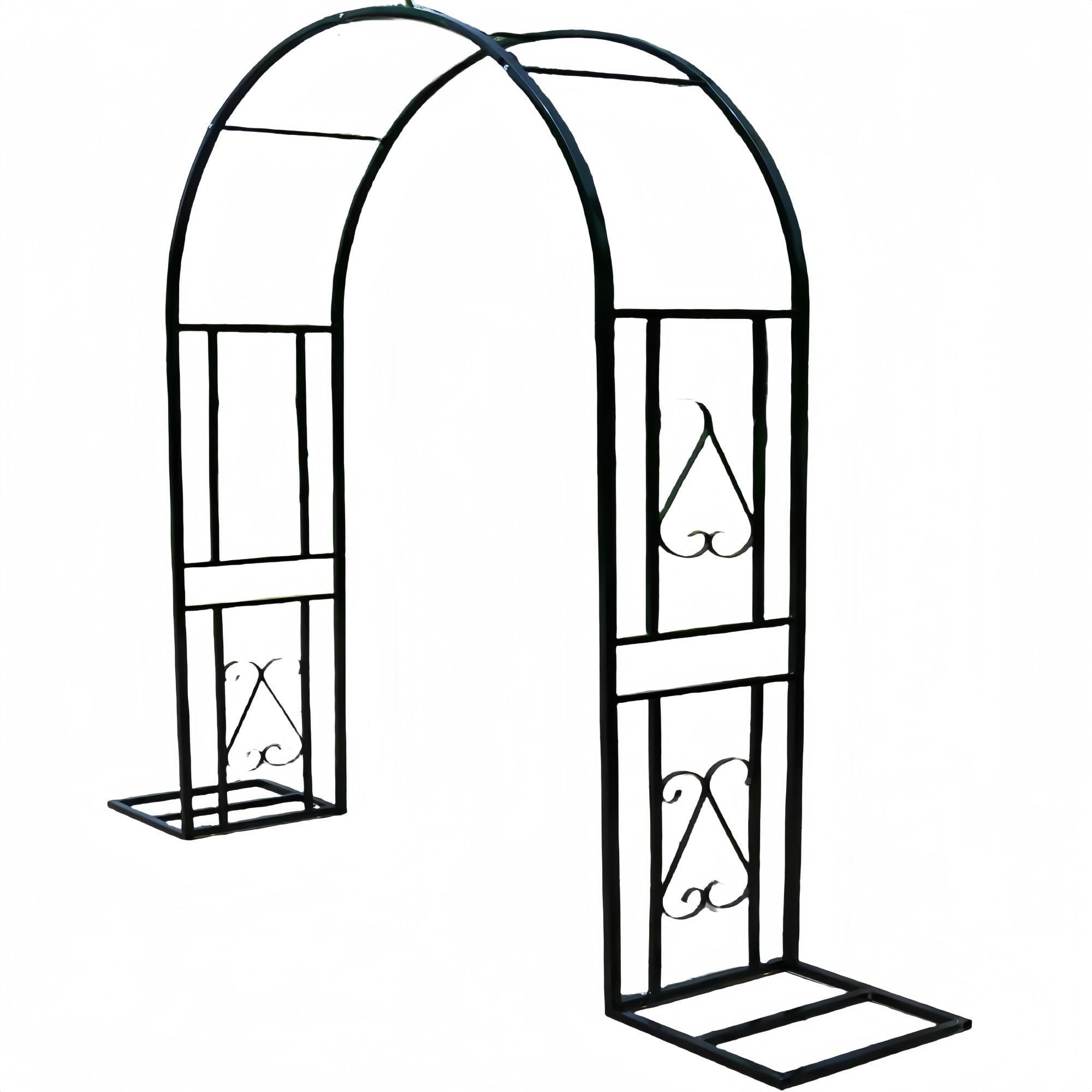 Arco de jardín de metal para plantas trepadoras y decoración elegante de bodas