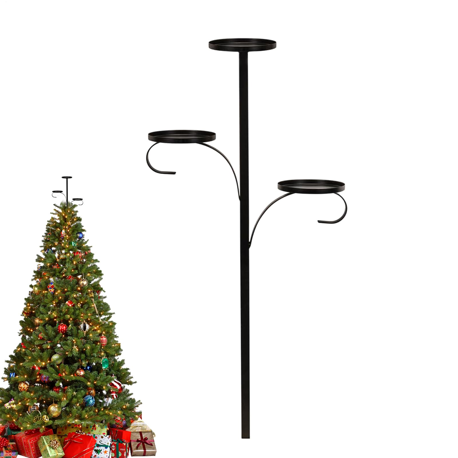 Support pour étoile de sapin de Noël en fer à 3 niveaux