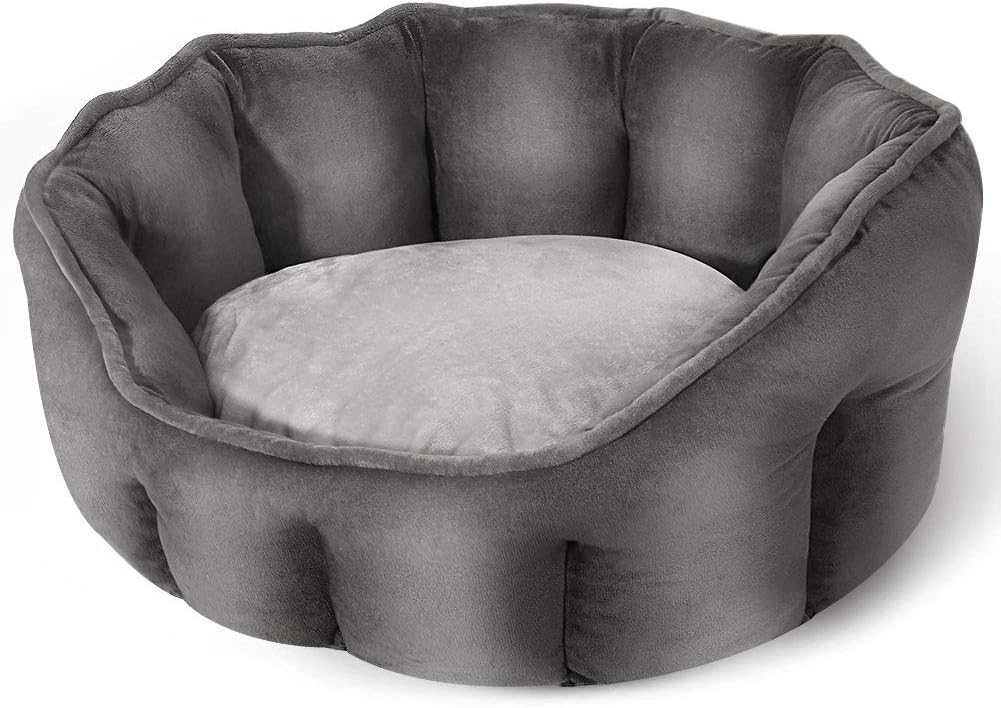 Small Dog Bed & Cat Bed, Round Pet Bed for Cats or Dogs,Machine Washable, Comfortable Ultra Soft All Season Self Warming Cat Kitten…