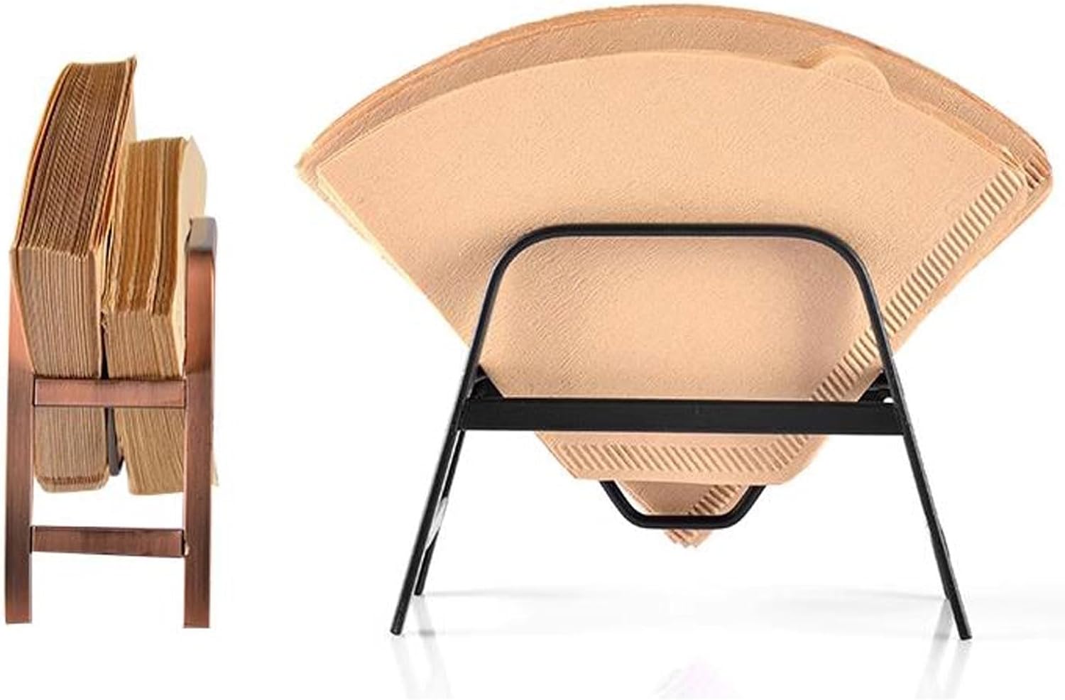 Coffee Filter Holder Iron Coffee Filter Holder, Coffee Paper Storage Rack Organizer, Coffee Filter Paper Container Stand Fit #01,#02 V60, And Fan -shaped Filter Paper Coffee Paper Storage Rack (Color