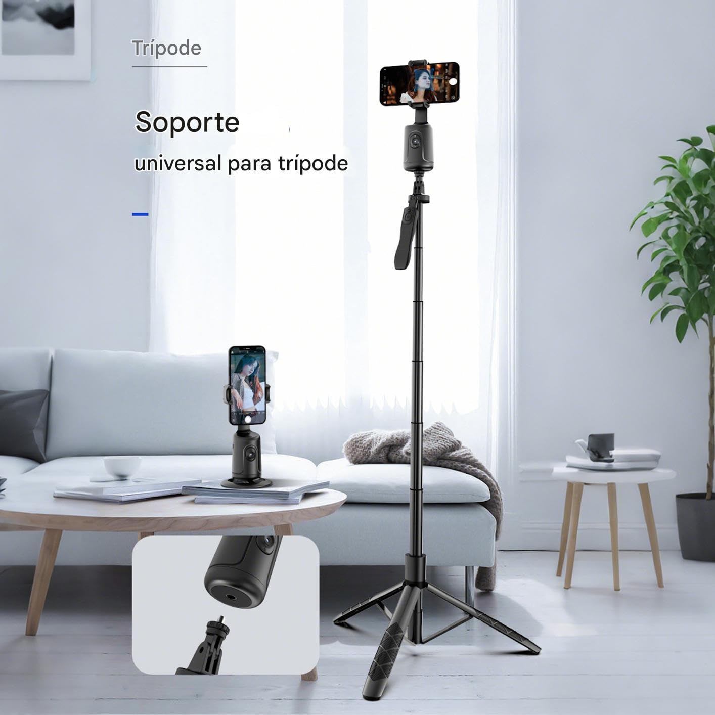 Trípode con Seguimiento Facial Soporte de Mesa Foto Video