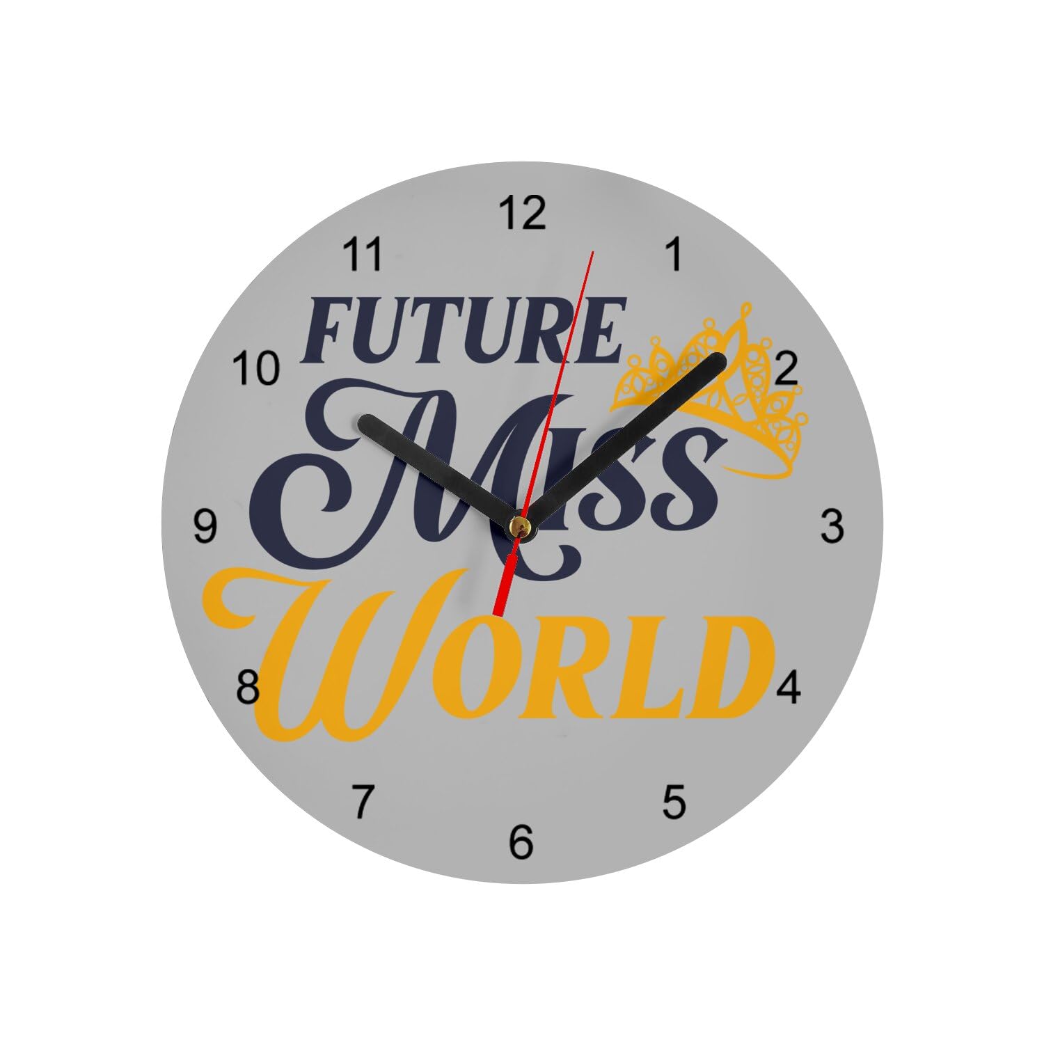 Horloge murale en verre pour chambre d'enfant grise Future Miss 20cm