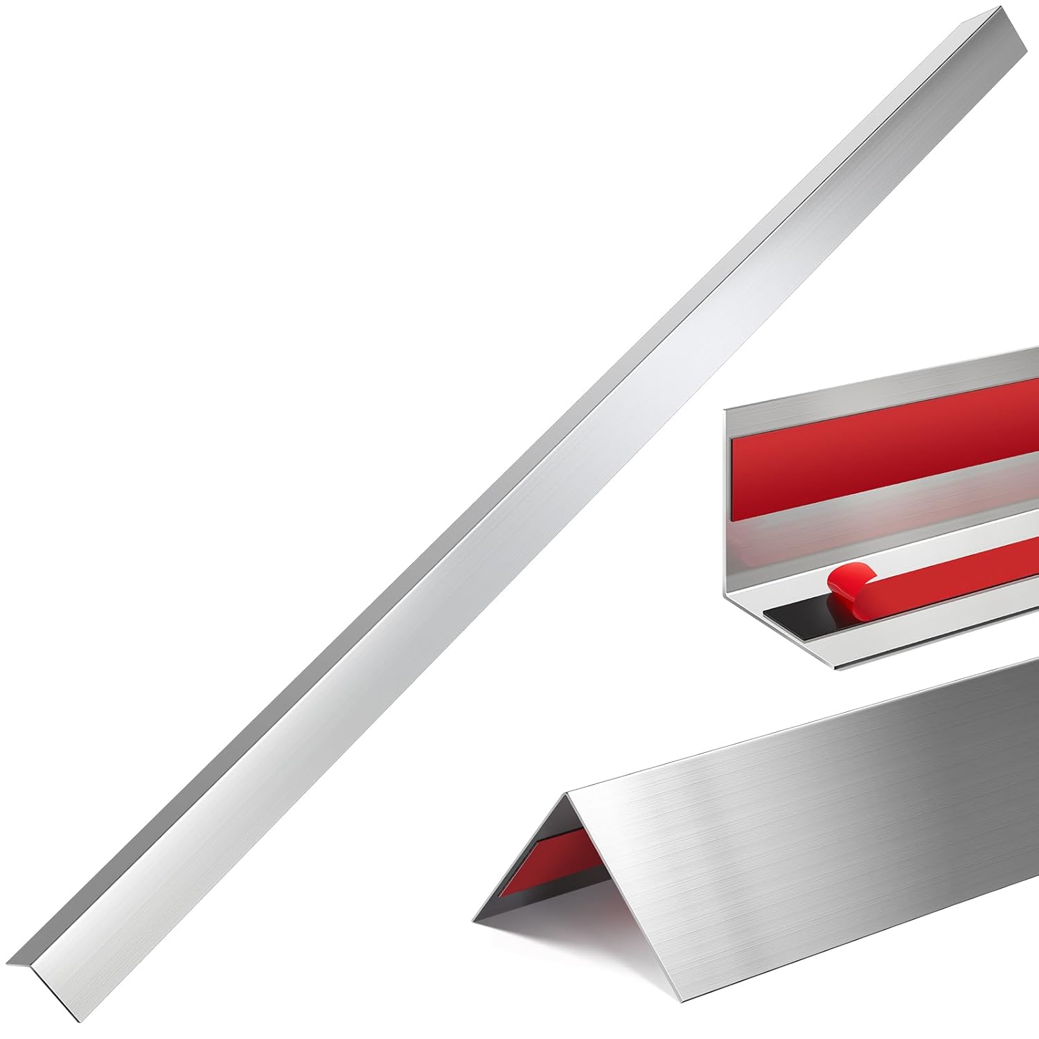 therwen 5 pieces stainless steel corner guards 48" metal wall corner protector guard protection (1.5 x 1.5 x 48 inches) 1.5 x 1.5 x 48 inches 5