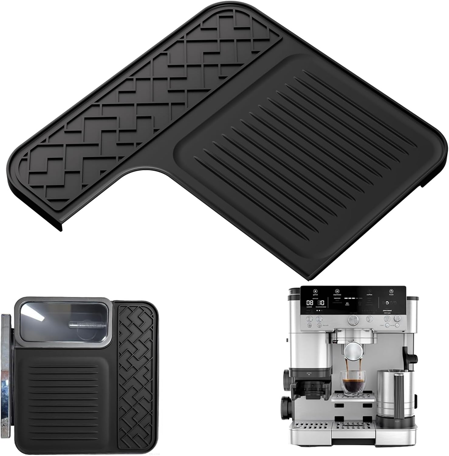 Kunoli Silicone Mat for Ninja Luxe Espresso Coffee Machine ES601 Top Mat Accessories for Ninja Luxe Cafe Protect Top Surface Non-Slip Waterproof Heat Resistant