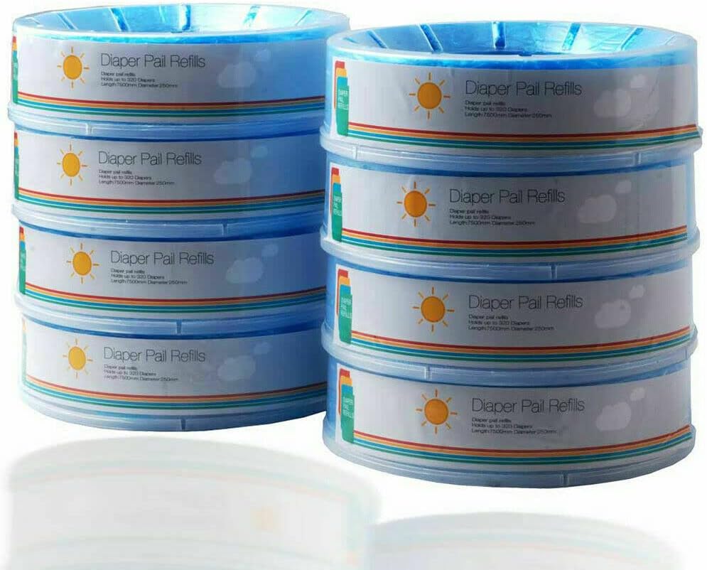 8pcs Diaper Disposal Refill Nappy Bin Liners Nappy Pails System