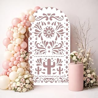 Arch Backdrop Cover Rose Pink Cielito Lindo Baby Bridal Shower Birthday Party Decors Arch Stretchy Fabric Cover Mexican Fiesta Wedding Prop (4388,6.6X3.3ft(HxW))
