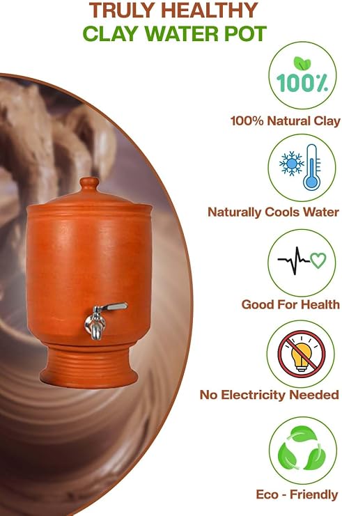 Village Decor Clay Water Pot with lid (7000 ML)