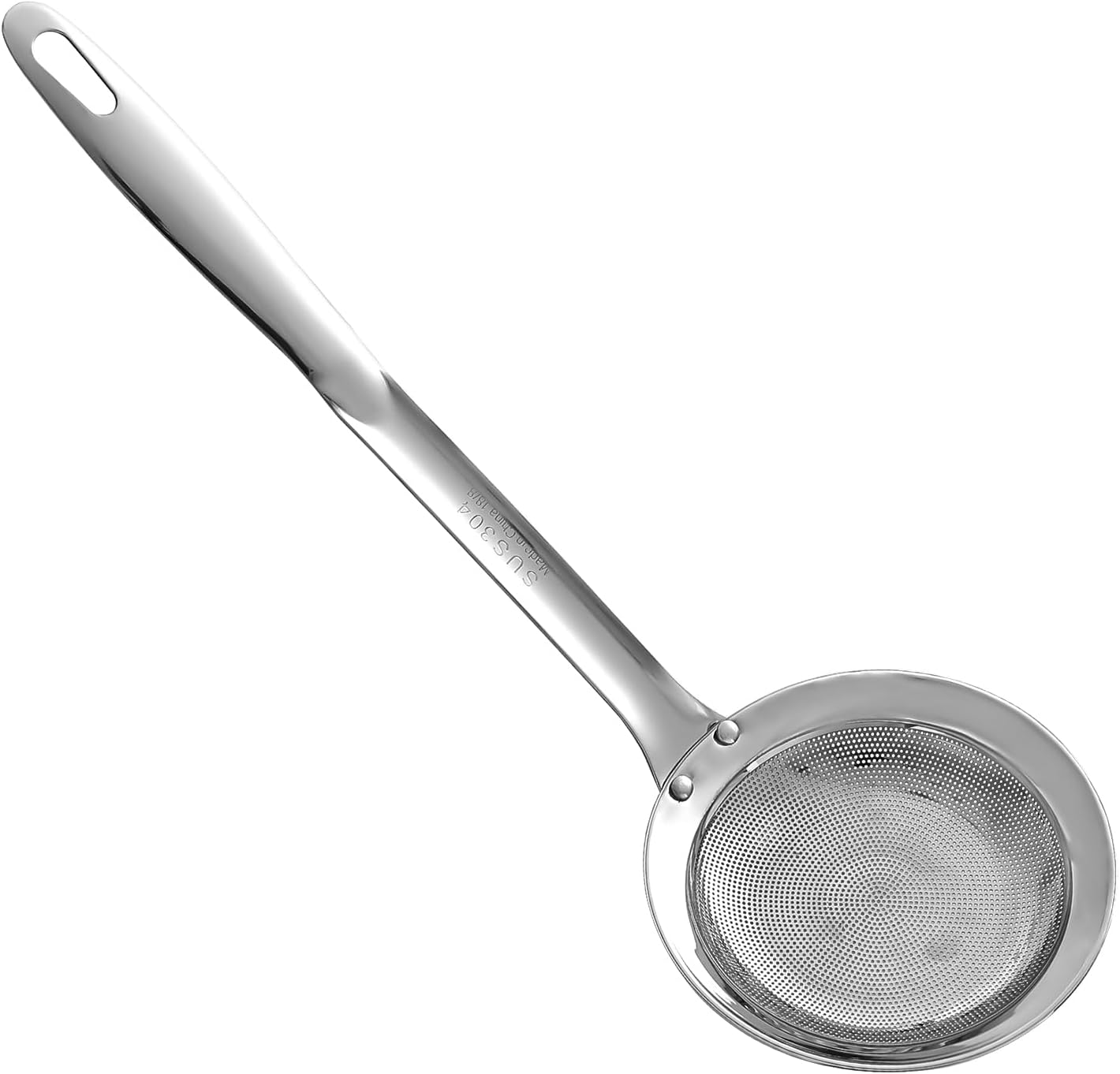 Multi-Functional Hot Pot Fat Skimmer Spoons For Cooking - Stainless Steel Fine Mesh Strainer Spoon, Slotted Spoons For Cooking, Fat Separator, Ladle Cooking Strainer Spoon (DIA 4.33")