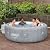 Bestway Coleman Sicily AirJet Large Round 5 to 7 Person Inflatable Hot Tub Portable Outdoor Spa with 180 AirJets and EnergySense Cover, Grey