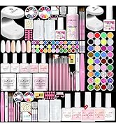 Saviland Acrylic Nail Kit with Everything for Beginners - Acrylic Powder & Liquid Set Nails Tips ...
