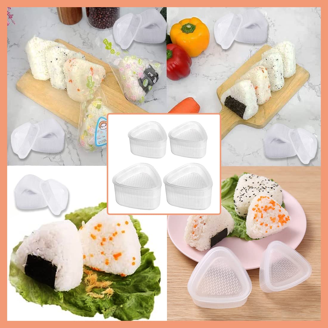 Stampo Onigiri 4 Pezzi - Per Palline Di Riso, Sushi Maker, In Materiale Alimentare, Facile Da Usare - Foto 5