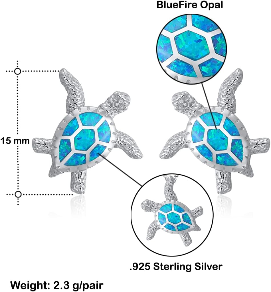 Opal Turtle Earrings Aunt Opal Turtle Earings Sterling Sliver Best Auntie Gift for Aunt from Niece