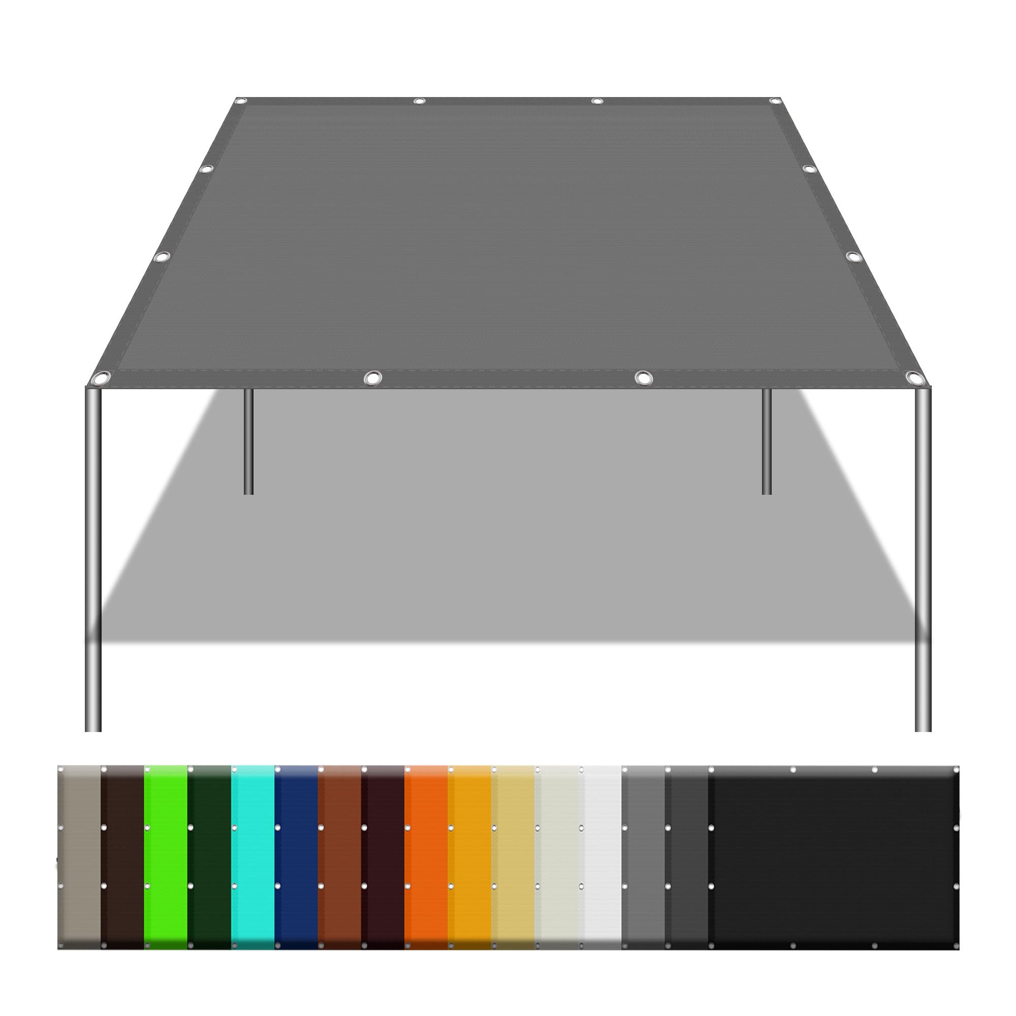 Toldo vela rectangular 1x2.4m gris claro malla de sombreo exterior para balcones