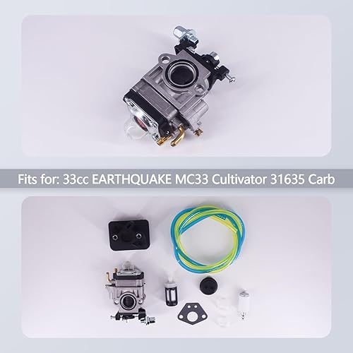 Miniatura 3 de El carburador se adapta a 33cc Earthquake MC33 Cultivator 31635 Reemplaza 31801