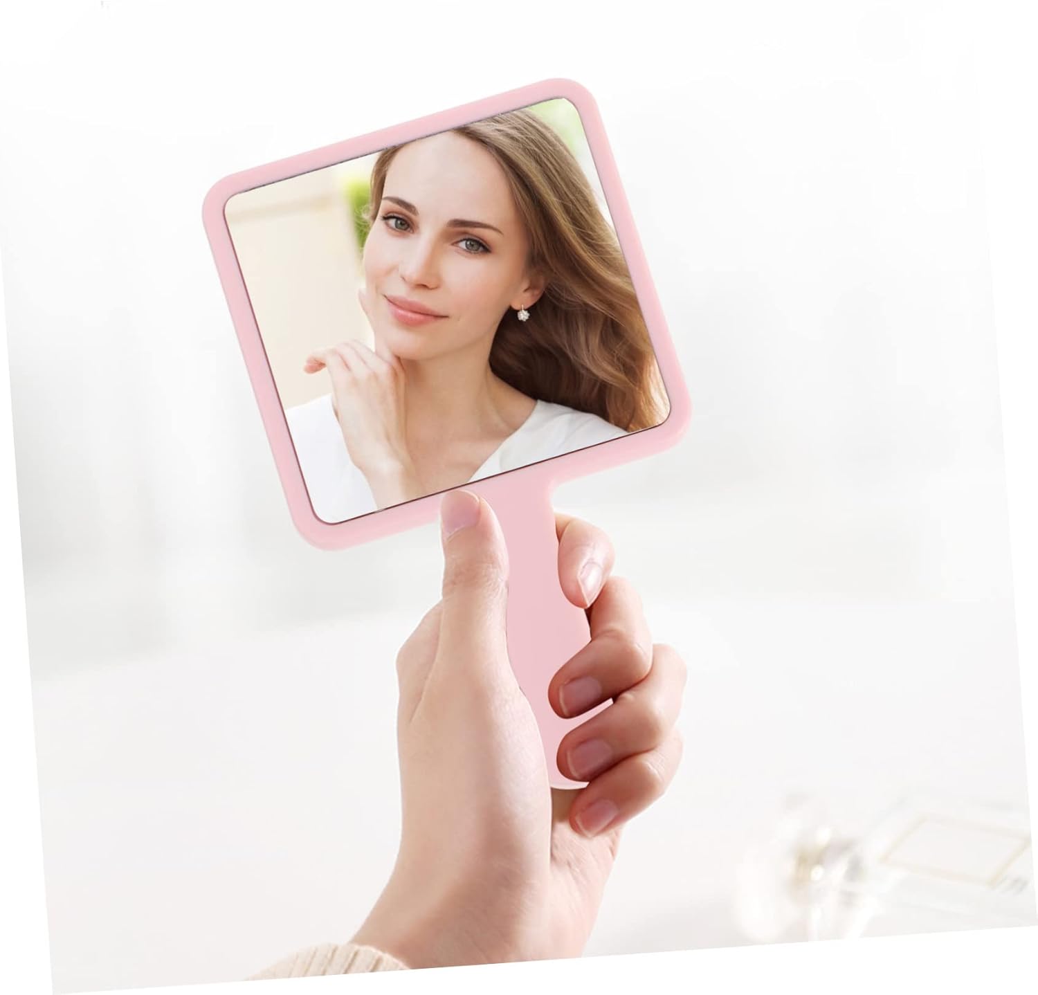 SOIMISS 6Pcs Compact Handheld Mirror Travel Makeup Mirrors with Handle for Women Lightweight Portable for Outdoor Use Bathroom Travel