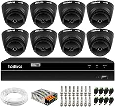 Kit 08 Câmeras Intelbras VHD 1220 Dome Black Full HD 1080p, Lente 2.8mm, Visão Noturna 20m + DVR Intelbras MHDX 1208 8 Canais Multi HD