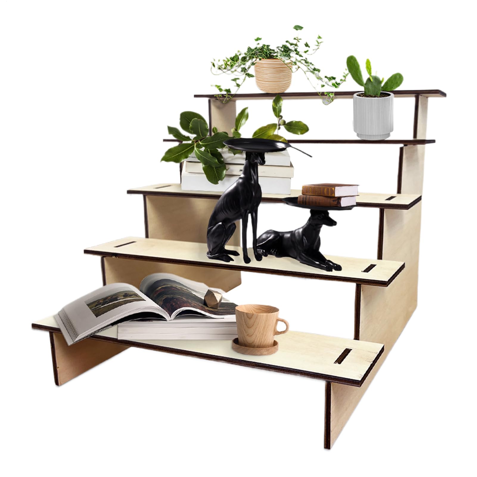 Étagère à cinq niveaux pour collections présentoir de rangement maison