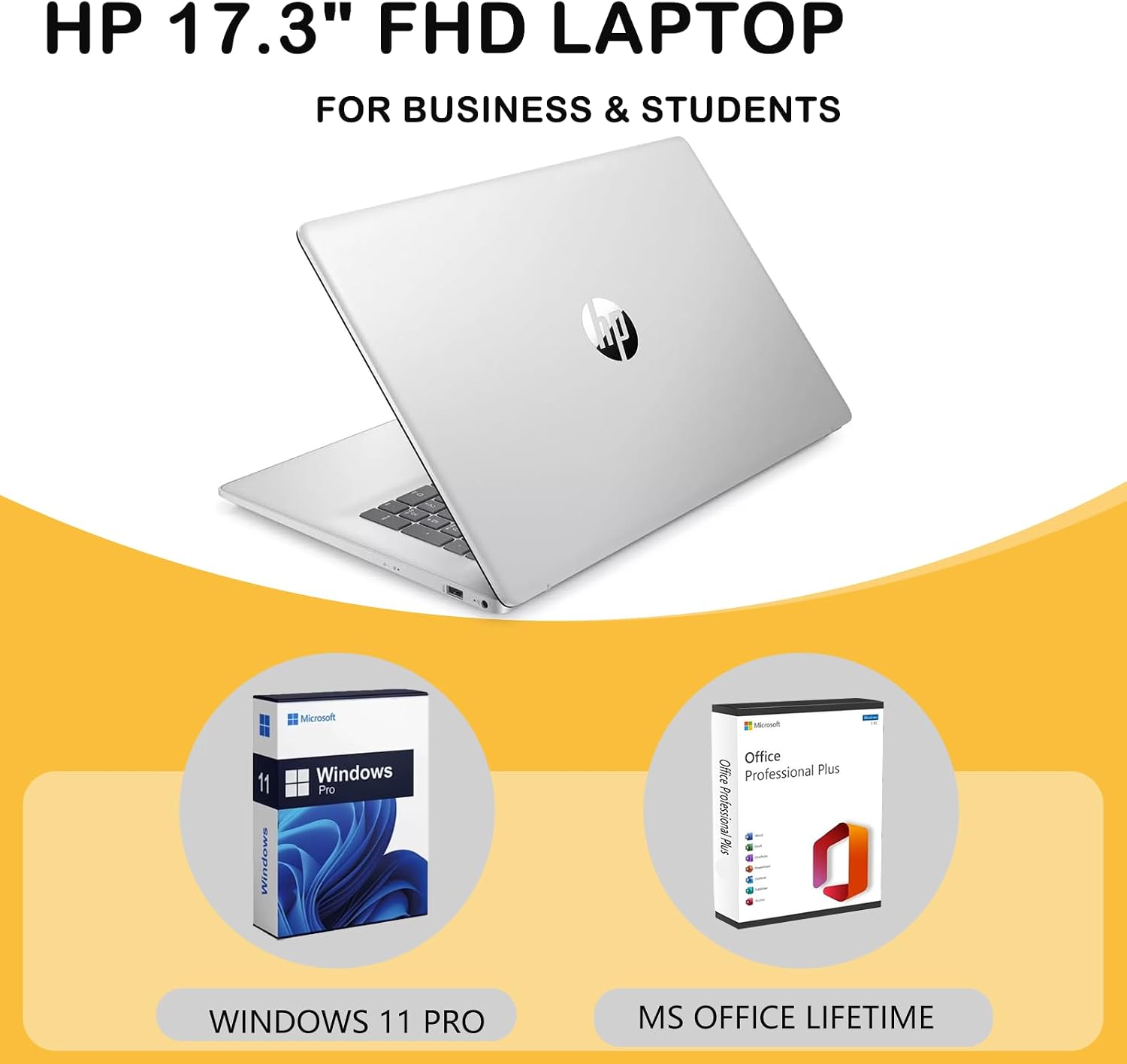 HP 17.3インチ FHD ノートパソコン ビジネス&学生用 - 外付けDVD