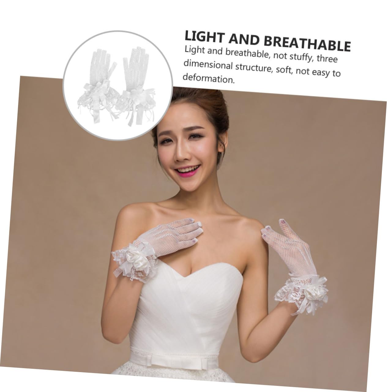 Guantes De Boda Guantes De Conducir Mujer Guantes para Guantes De Vestir De Mujer Guantes De Punto Guantes De Novia Guantes De Nieve Térmicas Cintas… Beige