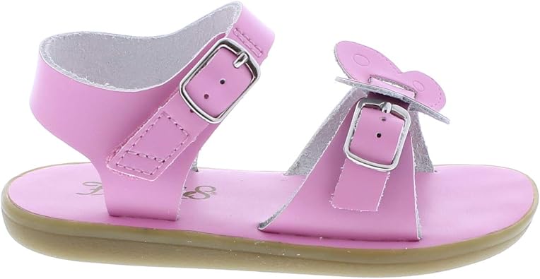 FOOTMATES Monarch Waterproof Dress Leather Double-Strap Baby and Girls Sandals with Slip-Resistant, Non-Marking Outsole - Kids Water Shoes for Toddlers and Little Kids, Ages 1-8