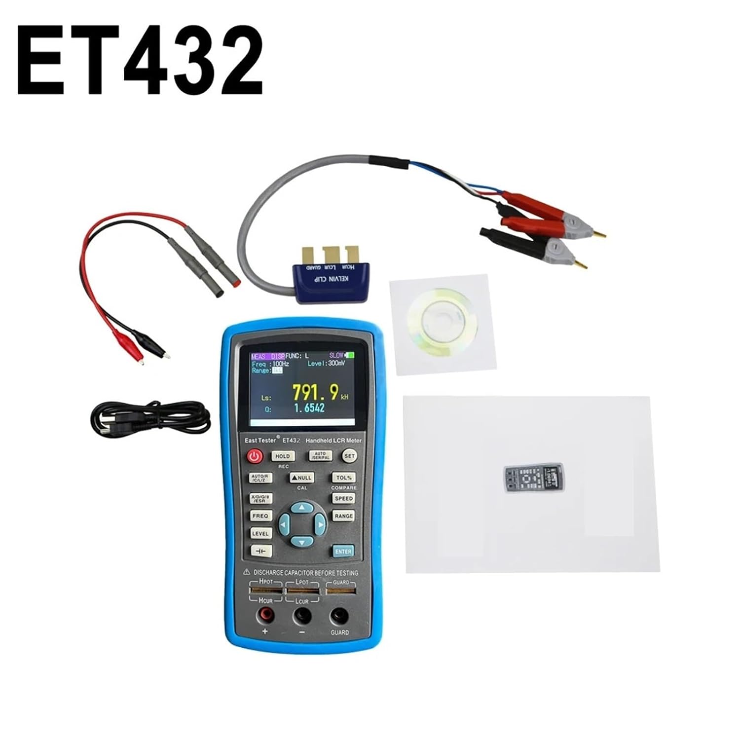 Electronic Load LCR Digital Brid Meter USB Handheld High Precision Capacitance Inductance Resistance Test Display(ET432)